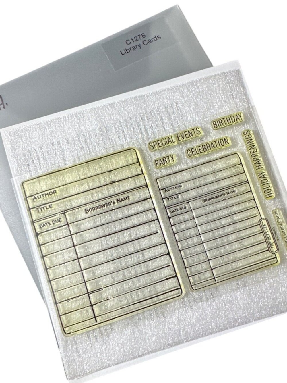 CTMH C1278 Library Cards Cling Rubber Stamps